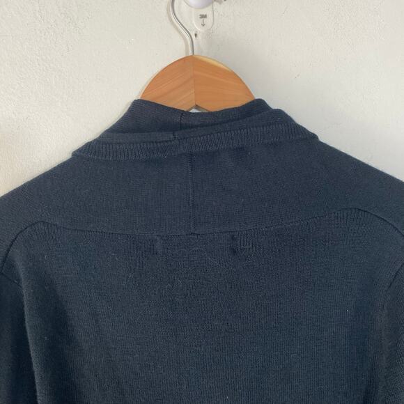 Dialogue Black Open Front Cardigan‎ XS Merino Blend Lightweight Layering Career - Picture 3 of 7